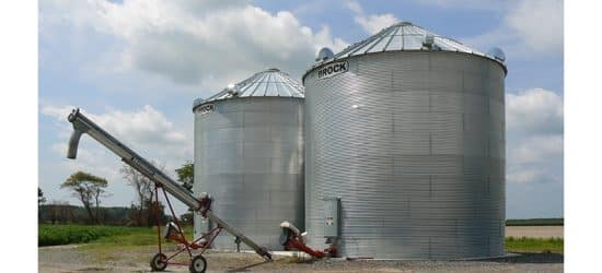 Transport Augers in front of silos